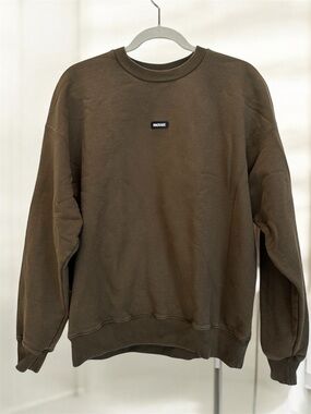 Mackage Men's Olive Brown Justice Crewneck Sweatshirt L (est)